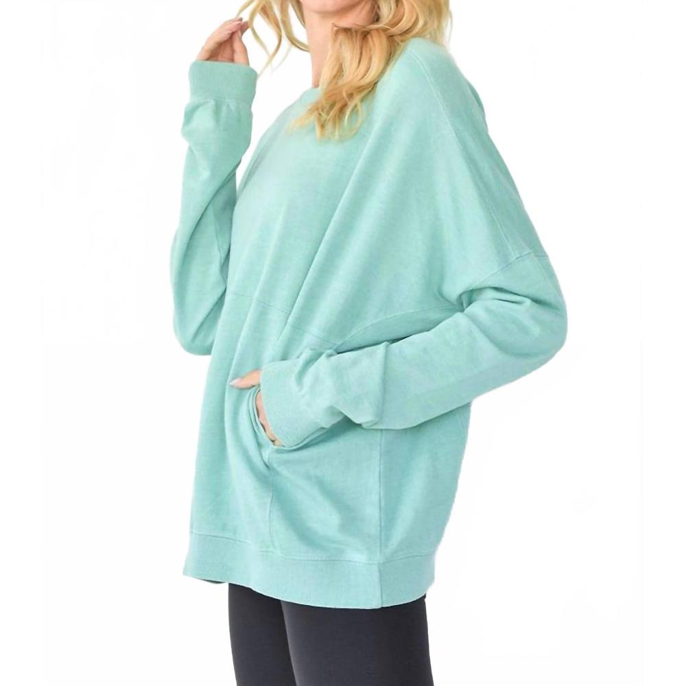 NEW SEW IN LOVE women's crewneck long sleeve top in mint